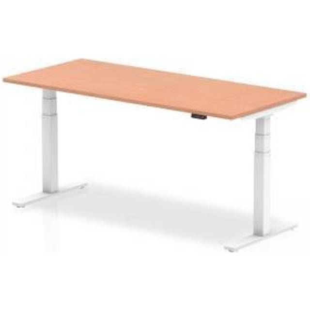 Air 1800/800 Beech Height Adjustable Desk With White Legs - HA01024