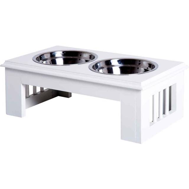 PawHut Raised Dog Bowls Pet Feeder Raised Elevated Stainless Steel Food Water | TJ Hughes