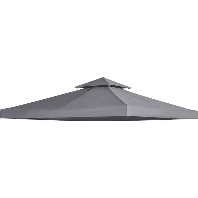 Outsunny 3(m) 2 Tier Garden Gazebo Top Cover Replacement Canopy Roof Deep Grey | TJ Hughes