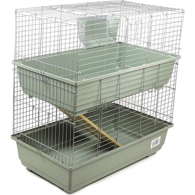 Indoor Cage 80cm Beige 2 Tiers Animal New Small Pet - Silver