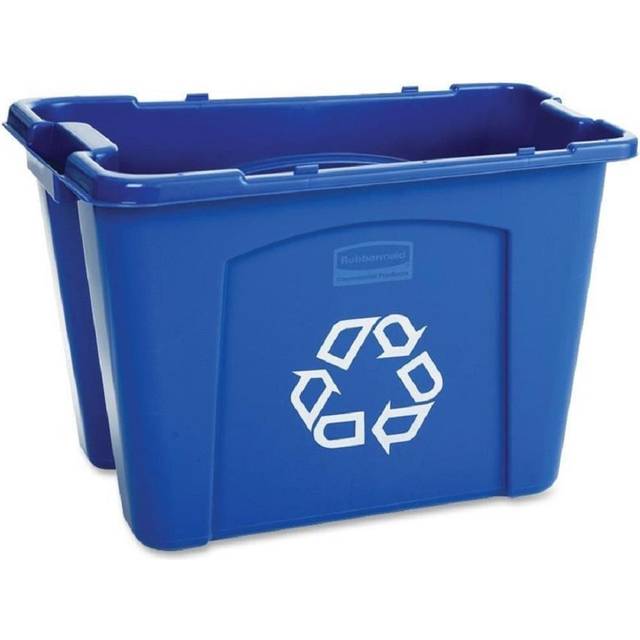 "Rubbermaid FG571473BLUE Recycling Tote  14 Gal 11-3/4"""""""" W X Resin"