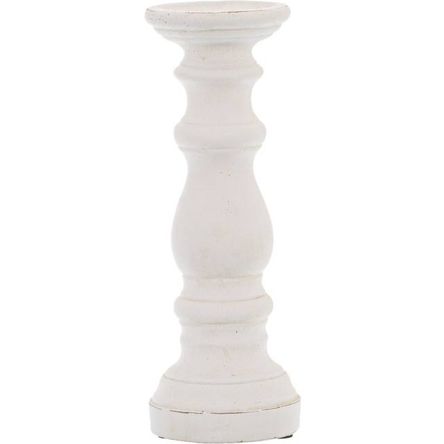 Small Column Candle Holder - Ceramic - L12 x W12 x H31 cm - Matt White