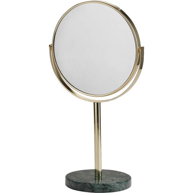 Makeup spejl på fod - marmor og messing