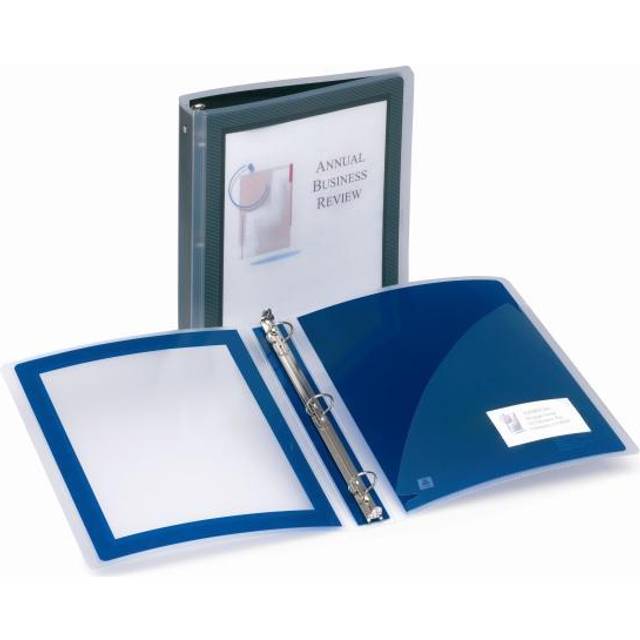 "Avery Flexi-View Binder with Round Rings  3 Rings  1"""" Capacity  11 X 8.5  Black"