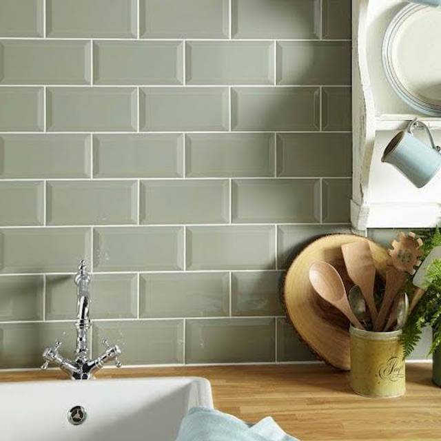 Amiata Metro Sage Ceramic Wall Tiles 100 x 200mm