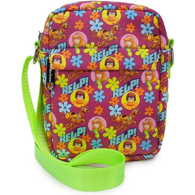 Scooby Doo AOP Relp! Flowers Crossbody Wallet Bag | Scooby Doo Accessories - Pink&#47;Green&#47;Orange (One-Size)