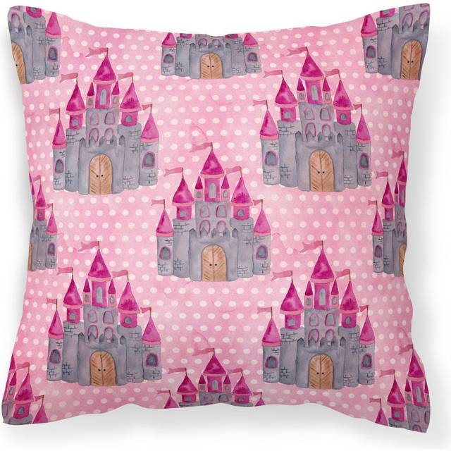 Caroline's Treasures BB7549PW1414 Watercolor Princess Castle Outdoor Canvas Pillow  Multicolor