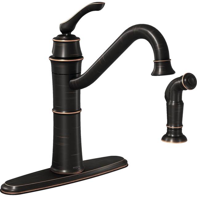 Moen Wetherly Mediterranean Bronze High-Arc Kitchen Faucet with Side Spray  87999BRB