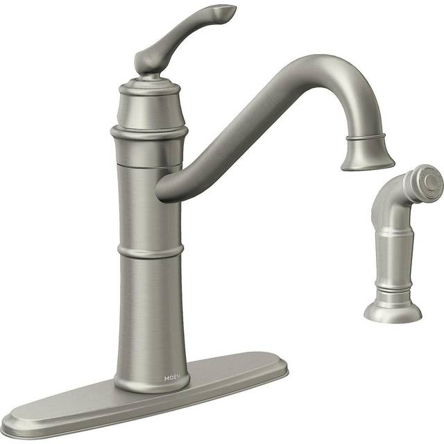 Moen Wetherly Spot Resist Stainless High-Arc Kitchen Faucet with Side Spray  87999SRS