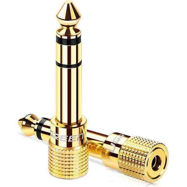 3.5mm to 6.35mm Headphone Jack Adapter Mini Jack to Jack Audio Adaptor 1/8 to 1/4 Inch Plug Stereo Aux Converter 2 Pack for Electric Keyboard Mixer