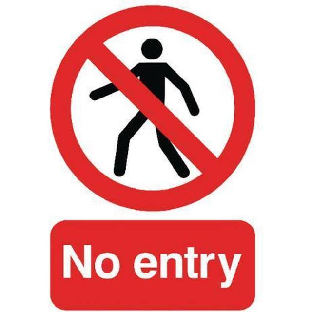 Warning Sign No Entry Self-Adhesive A5 ML01751S