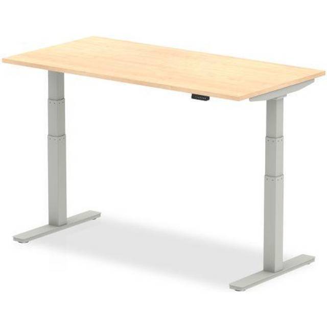 Air 1800/800 Maple Height Adjustable Desk With Silver Legs - HA01016