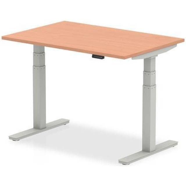 Air 1200/800 Beech Height Adjustable Desk With Silver Legs - HA01001