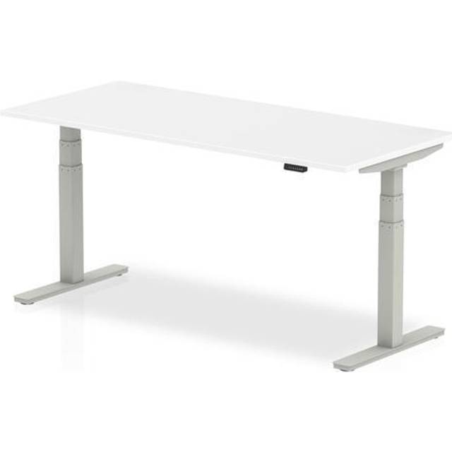 Air 1800/800 White Height Adjustable Desk With Silver Legs - HA01012