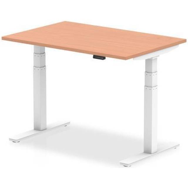 Air 1200/800 Beech Height Adjustable Desk With White Legs - HA01021
