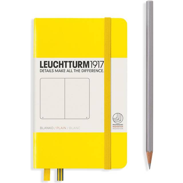 LEUCHTTURM1917 Hardback Pocket Notebook Plain Paper A6 Yellow