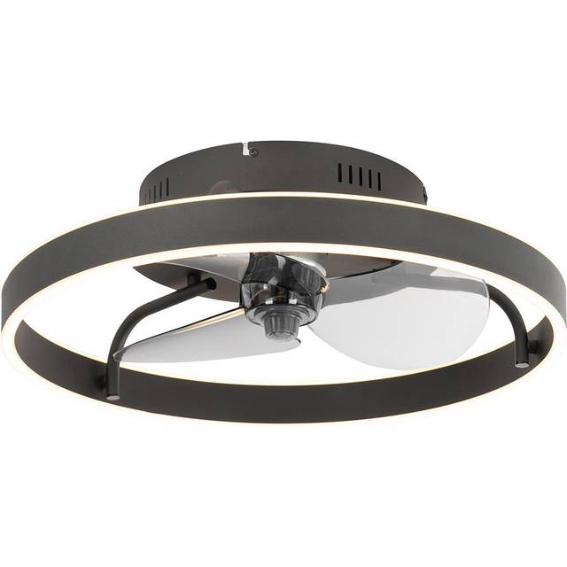 Qazqa - Ceiling Fan Black 50cm incl. led Dimmable with Remote Control - Maddy