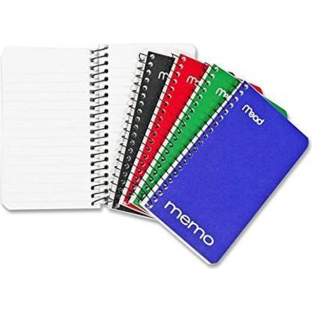 Mead Memo Pads  8 Pack  Lined College Ruled Paper  Pocket Notebook  Small Spiral Notebooks for Home Office Accessories  School Mini Note Pads  60 Shee