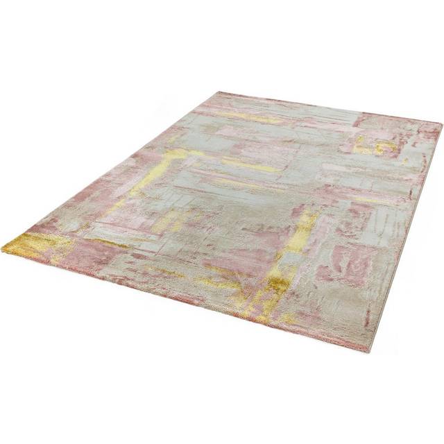 Metallic Abstract Print Rug - Pink, 160 x 230cm (160 x 230cm)
