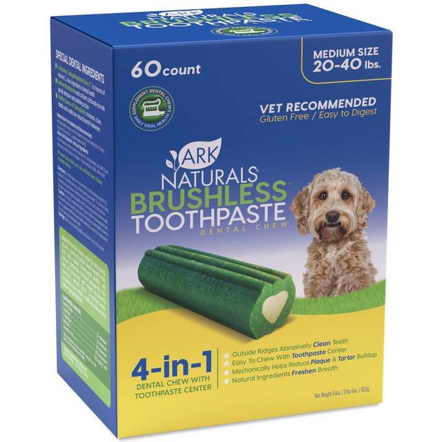 Ark Naturals Brushless Toothpaste Chewable Medium + Large Dogs 20-40 lbs 54 oz