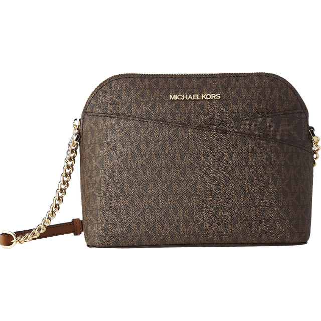 Michael Kors Jet Set Medium Crossbody Leather Handbag (BROWN)