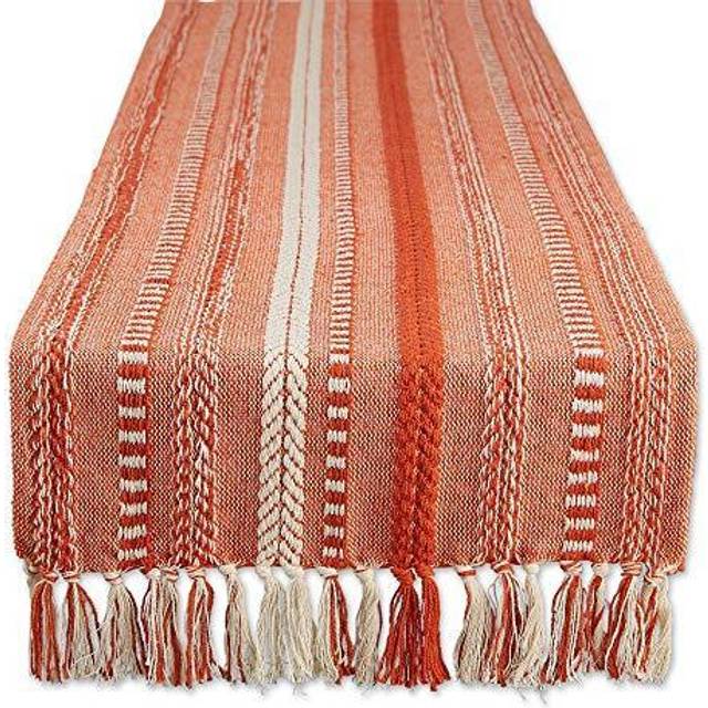 DII Vintage Red Braided Stripe Table Runner