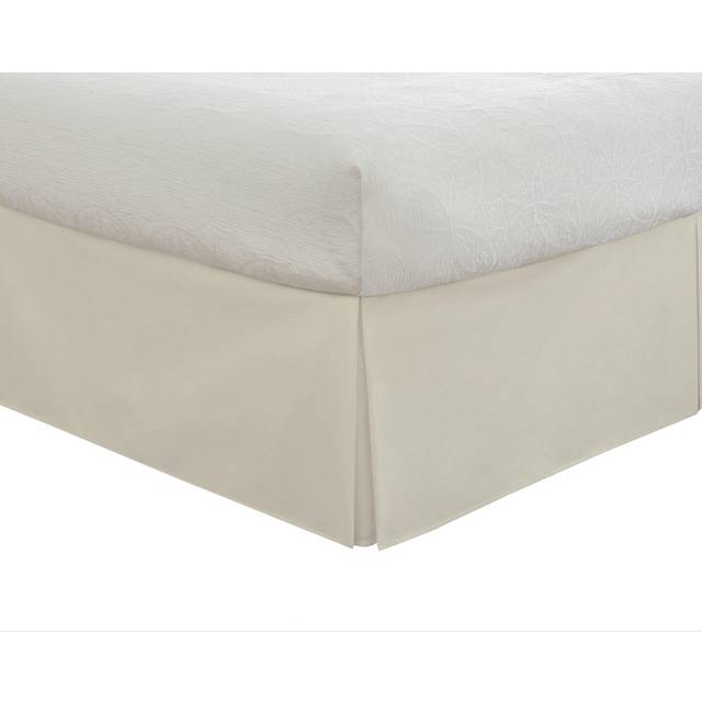 Lux Hotel Skräddarsydd sängkjol klassisk 35,56 cm dropplängd veckad styling, tvilling, elfenben