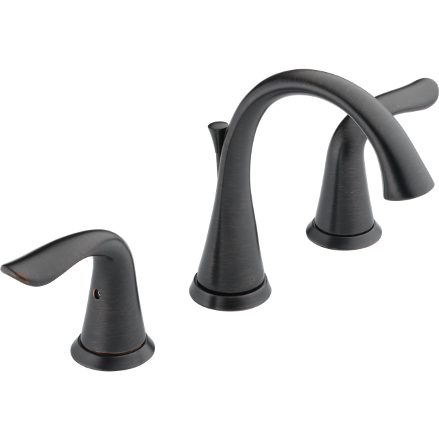 Delta Faucet Lahara Widespread Bathroom Faucet 3 Hole  Bronze Bathroom Faucet  Diamond Seal Technology  Metal Drain Assembly  Venetian Bronze 3538-RBM