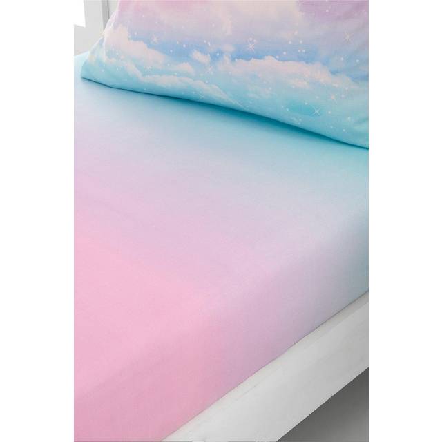 Ombre Rainbow Clouds Fitted Bed Sheet - Purple - Single - Catherine Lansfield