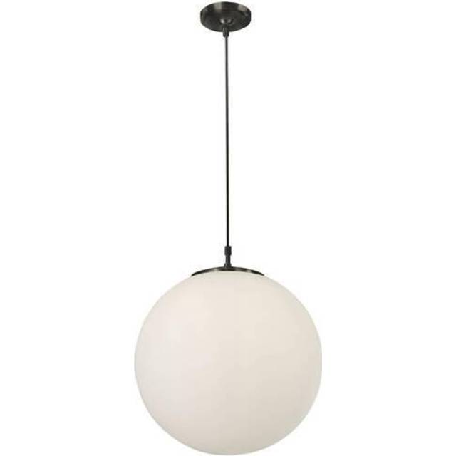 Searchlight 6099 Atom 1 Light Pendant Black Opal Glass