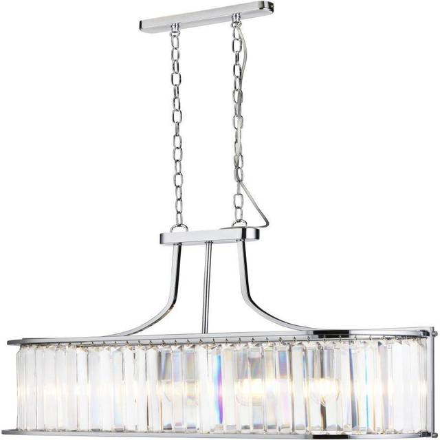 Searchlight 8095-5CC Victoria 5 Light Oval Pendant Chrome With Crystal