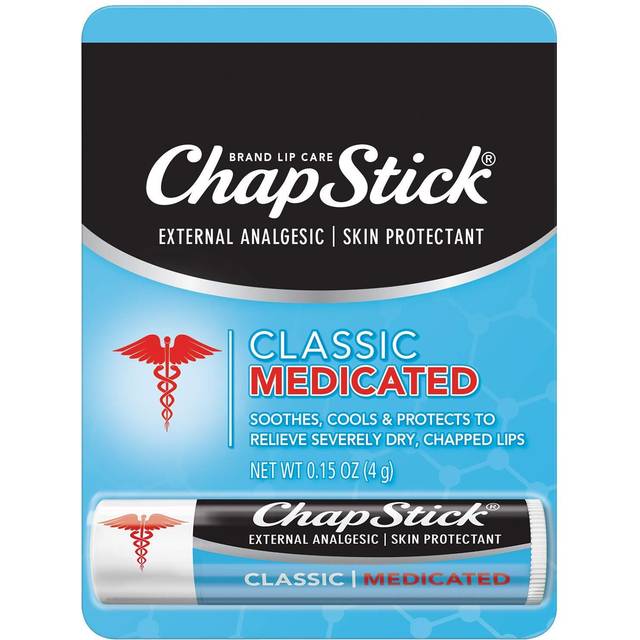 ChapStick Classic Medicated Lip Balm Tube  Chapped Lips Treatment and Skin Protectant - 0.15 Oz