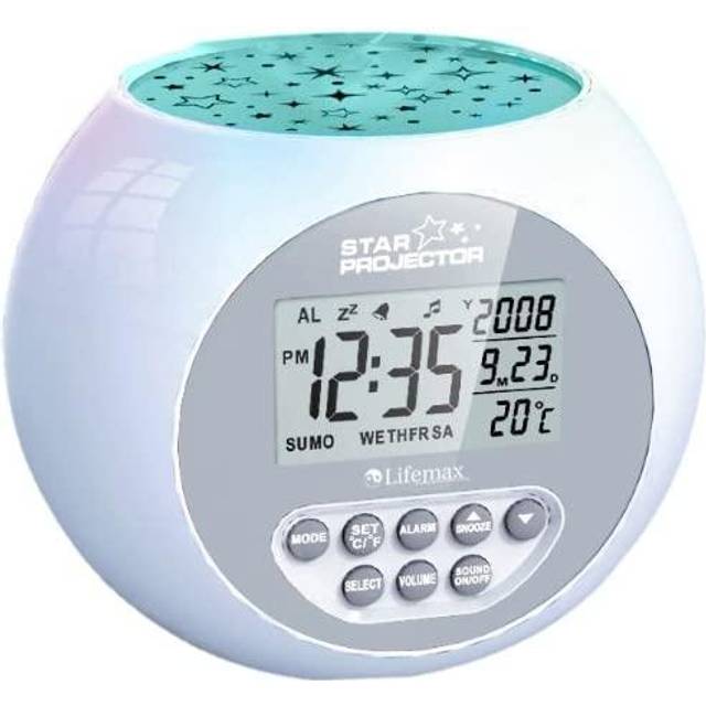 Lifemax Star Projection Clock 10 Nature Sound Alarm Clock