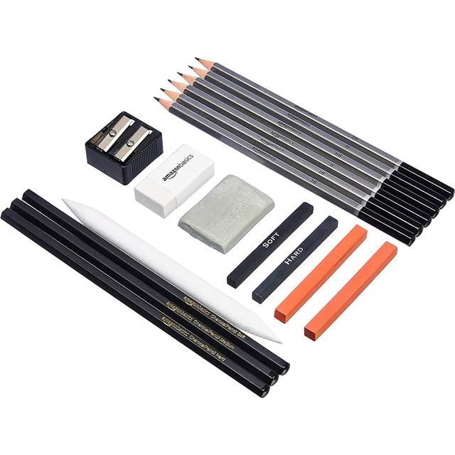 Sketch and Drawing Pencil Set, 17 Pieces, Charcoal