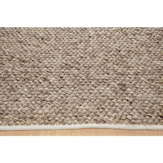 (TAUPE, 80 x 150 cm) Plain Neutral Handmade 100% Wool Rug Eco Friendly Handmade Natural Colour Area Rugs Large Hallway Runner