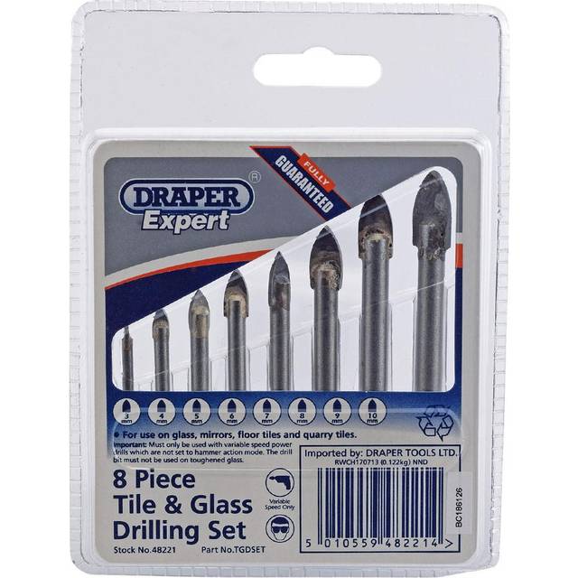 Draper Expert 8 Piece Tile and Glass Drill Bit Set