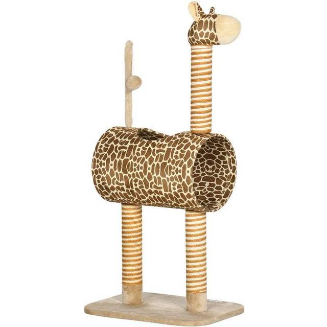PawHut Cat Tree Cute Giraffe Kitten Play Tower w/ Scratching Posts - Tunnel - Ball | TJ Hughes