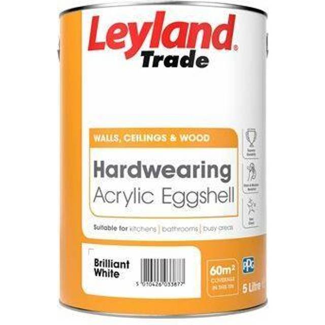 Leyland Trade Acrylic Eggshell 5 Liter Brilliant White