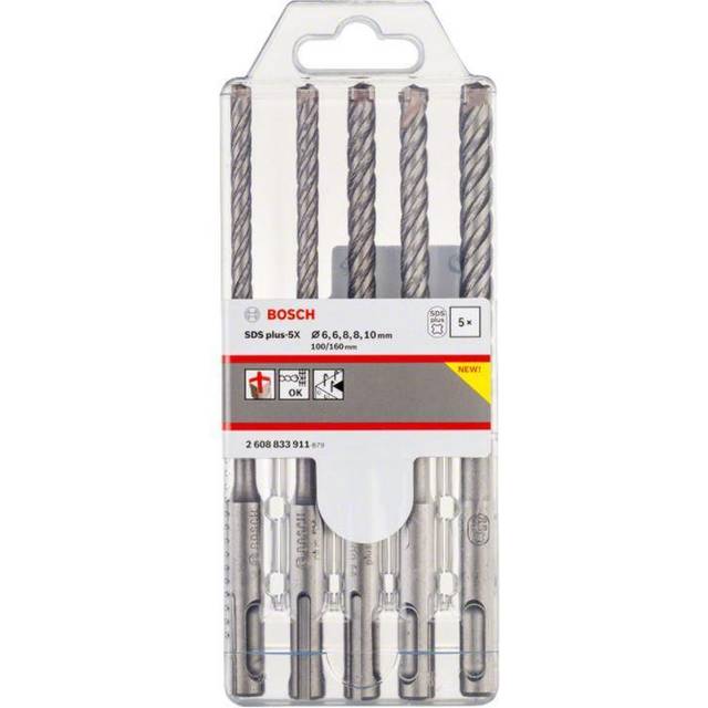 2608833911 5-PC 6/6/8/8/10mm SDSPLUS-5X Hammer Bit- you get 5