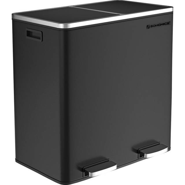 Double Rubbish Bin, Black
