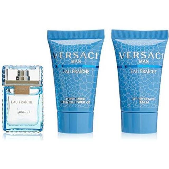 Versace Man Eau Fraiche By Gianni Versace For Men Edt .17 Oz Mini & After Shave Balm .8 Oz Mini & Shower Gel .8 Oz Mini