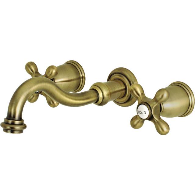 Kingston Brass KS3123AX 8-Inch Center Wall Mount Bathroom Faucet  Antique Brass