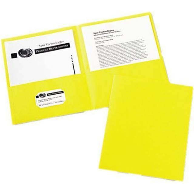 Avery 47992 Two-Pocket Folder  40-Sheet Capacity  Yellow  25/box