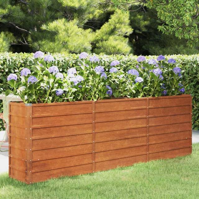 vidaXL Garden Raised Bed Rusty 240x40x77 cm Corten Steel - Brown