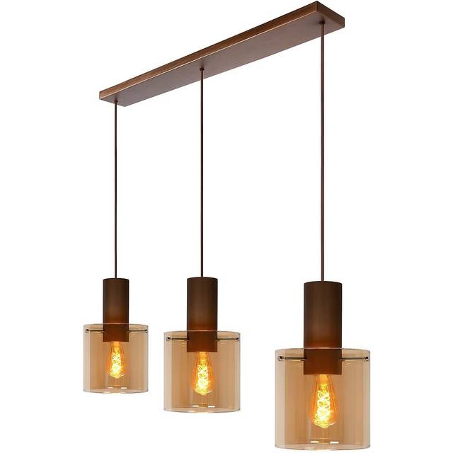 Lucide Toledo Vintage Bar Pendant Light - 20Cm - 3Xe27 - Amber, Orange