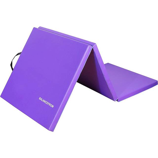 "BalanceFrom 1.5"" Thick Tri-Fold Folding Exercise Mat with Carrying Handles for MMA, Gymnastics and Home Gym Protective Flooring"