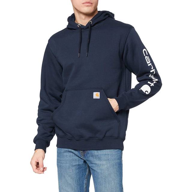 Carhartt Mens Polycotton Stretchable Sleeve Logo Hooded Sweatshirt Top L - Chest 42-44' (107-112cm)