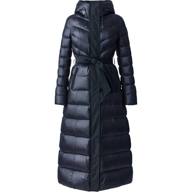 Calina Zip-Front A-Line Down Coat - BLACK