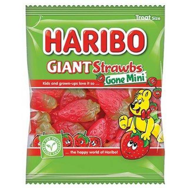 Haribo Strawbs Gone Mini Bags 16g (Pack of 100) 6954