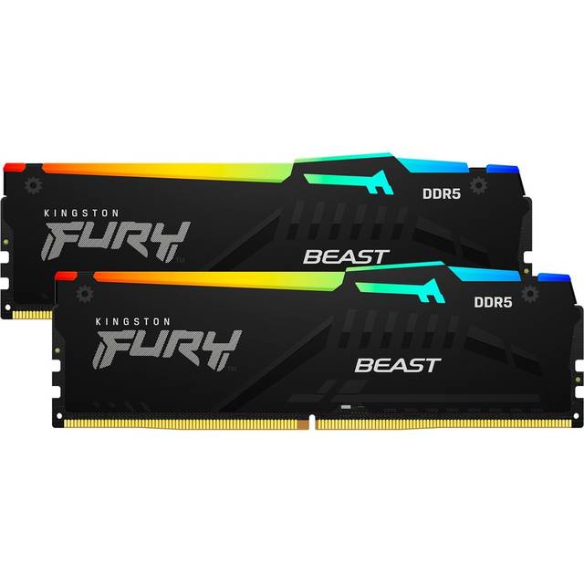 Kingston FURY Beast svart RGB EXPO 16 GB (2 x 8 GB) 5600MT/s DDR5 CL36 DIMM gamerminne för stationära datorer 2-kit - KF556C36BBEAK2-16